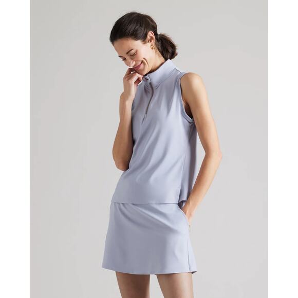 Rhone Blue Lavender Course to Court Sleeveless Zip Mock - Picture 1 of 7